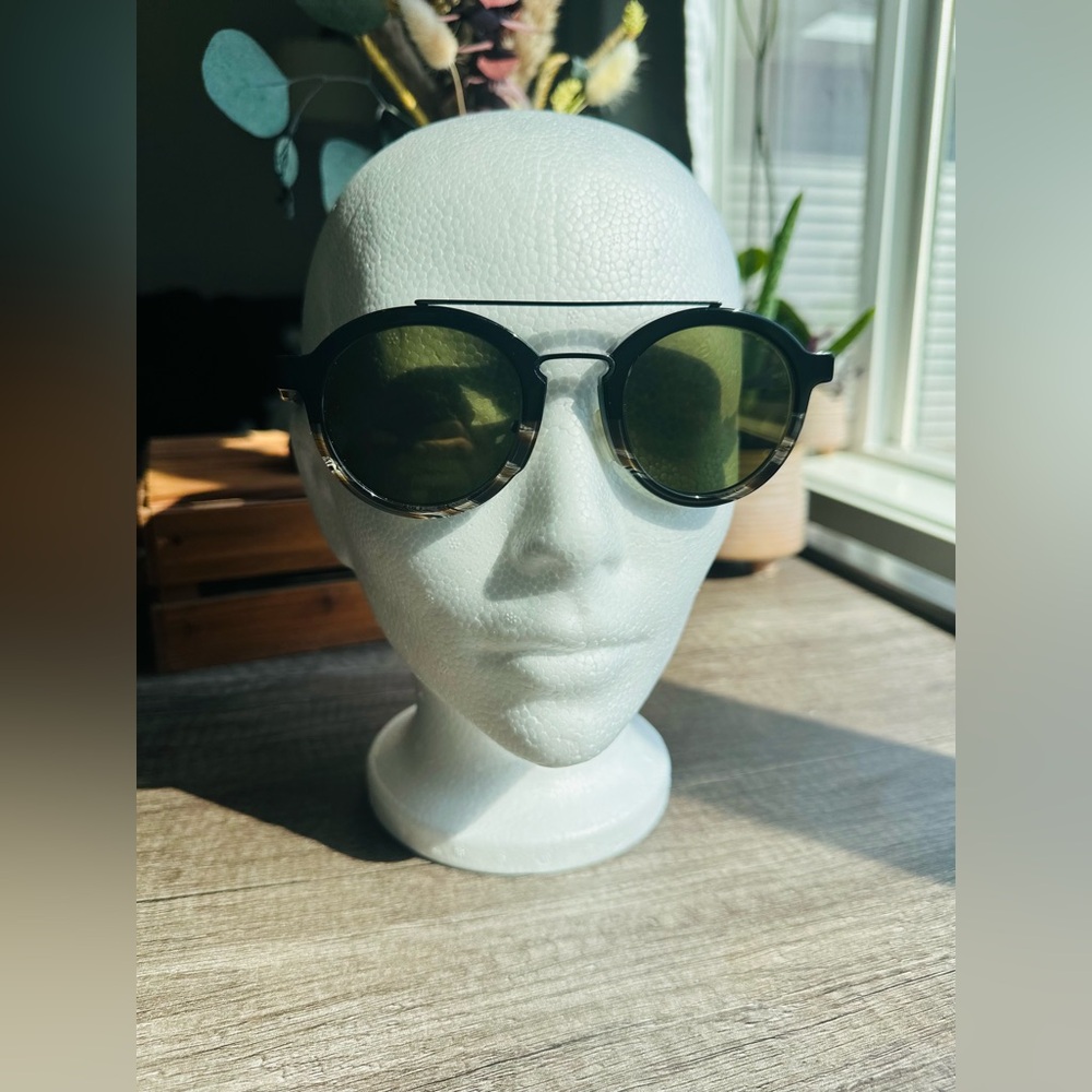 Salvatore Ferragamo dark brown Javan/green sunglasses